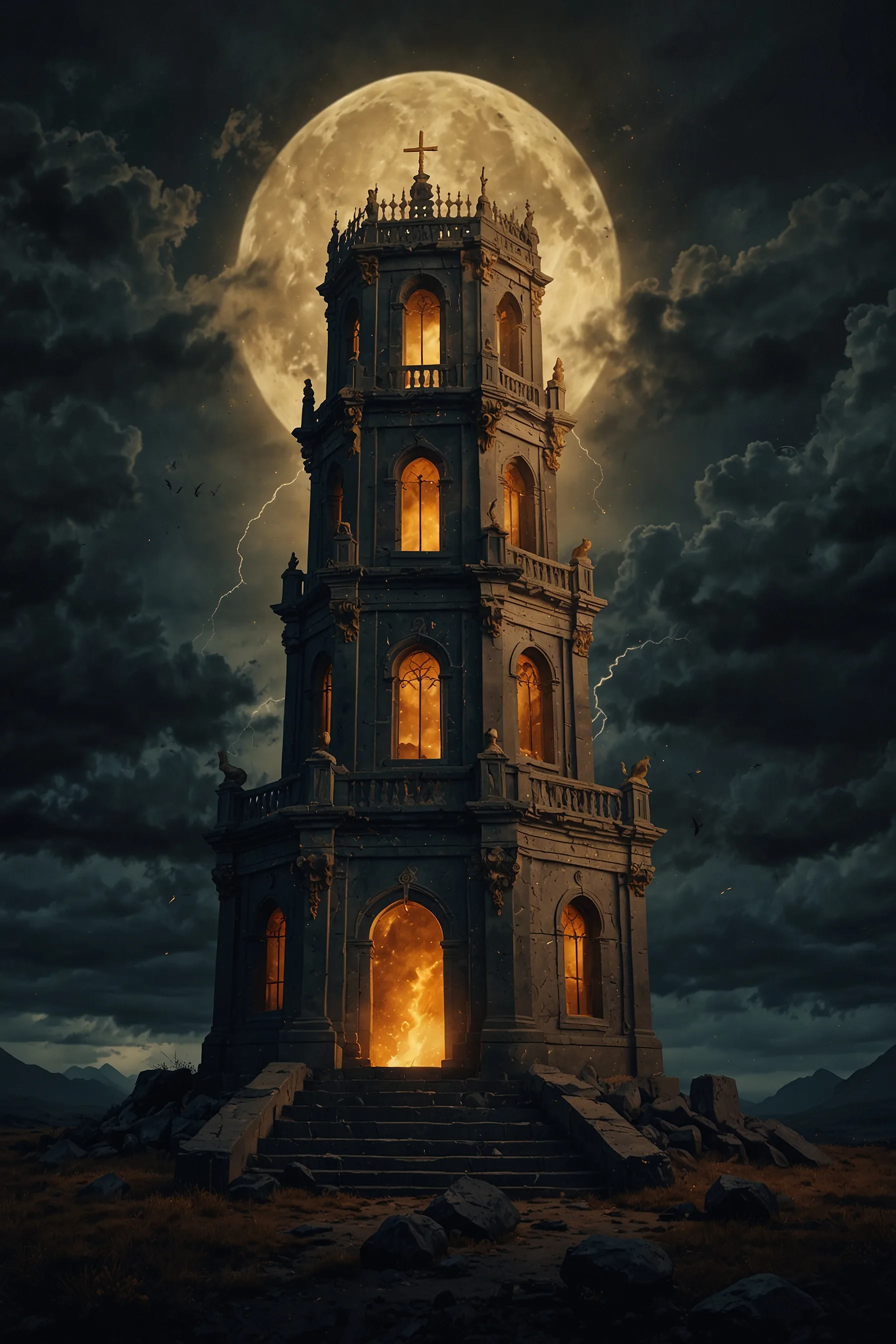 Carta del tarot La Torre — baraja de Véloris