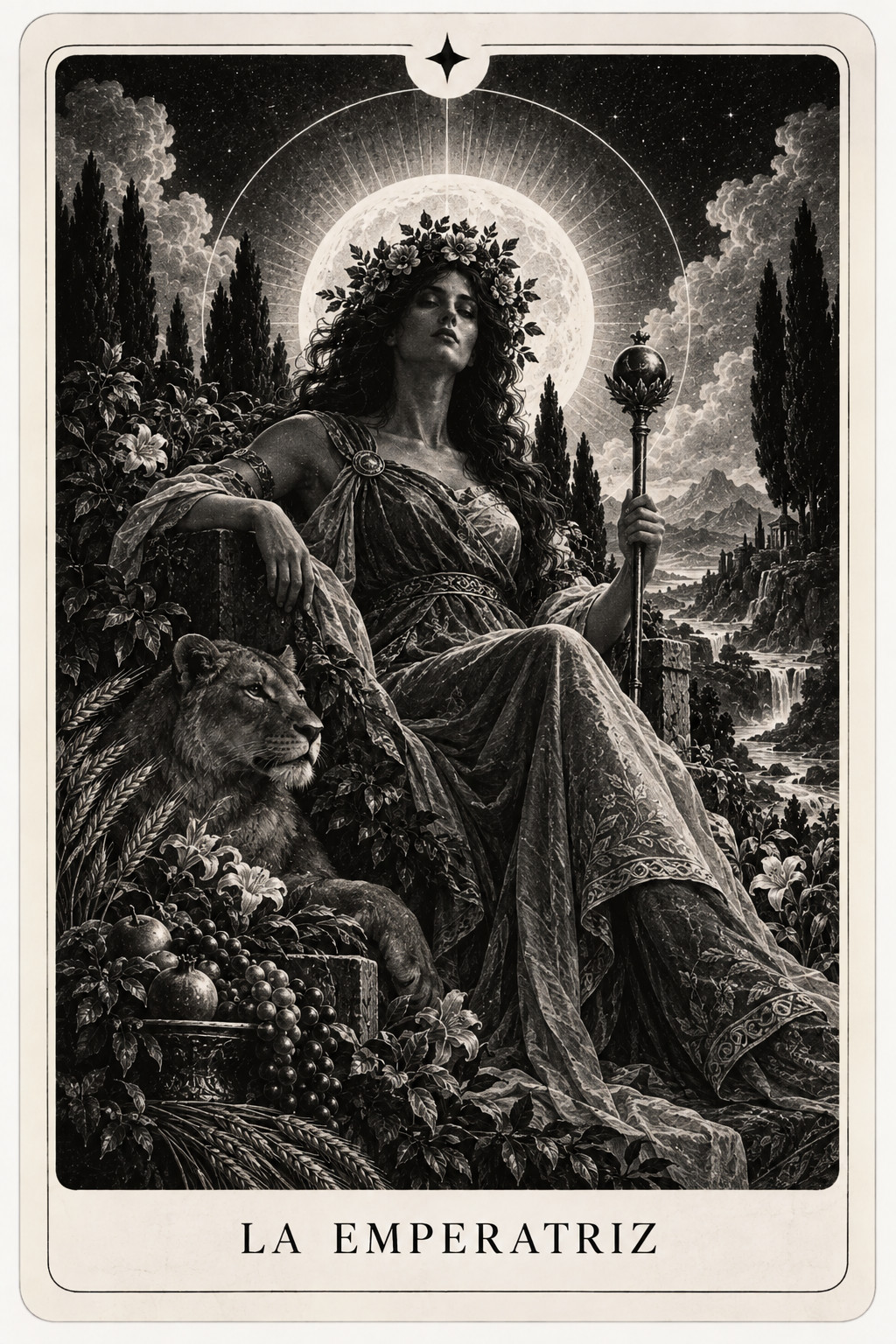 Carta del tarot La Emperatriz — baraja de Véloris