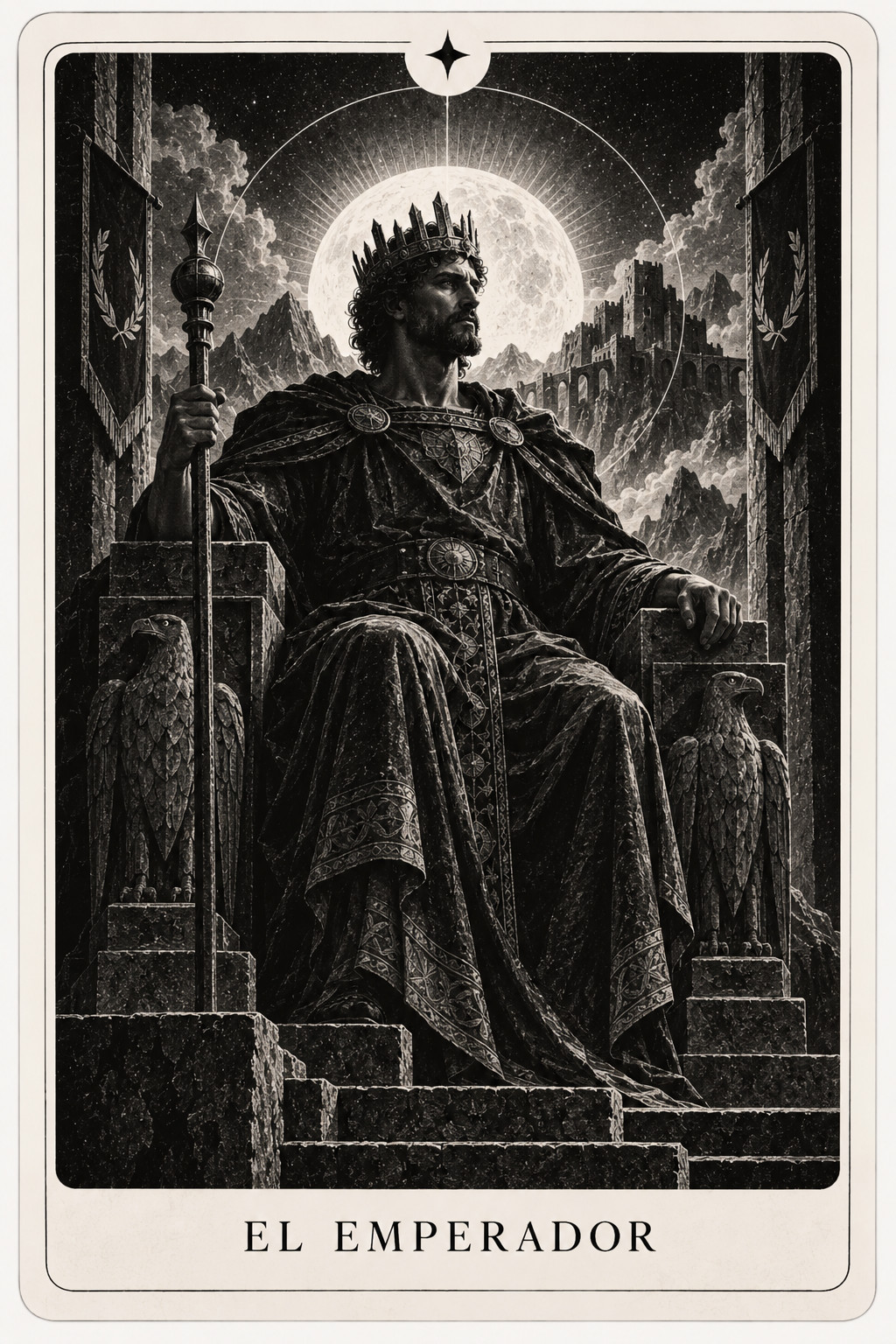 Carta del tarot El Emperador — baraja de Véloris
