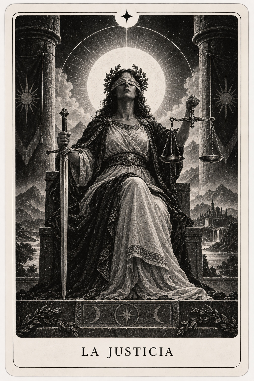 Carta del tarot La Justicia — baraja de Véloris